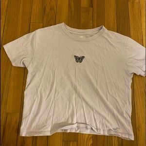 hollister embroidered butterfly baby tee